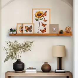 Aberto Design Estantería Decorativa de Pared de Madera de 120 cm
